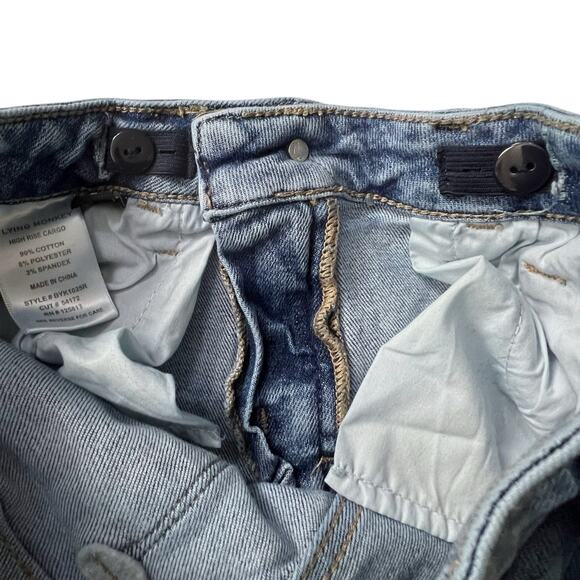 Flying Monkey Youth High Rise Cargo Jeans Size 12 Adjustable Waist Utility Denim - Picture 5 of 10